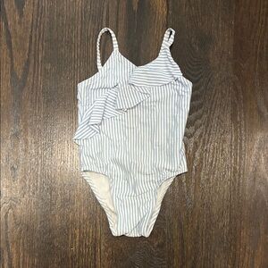 Old Navy Kids One Piece Swimsuit - Blue and White Stripes